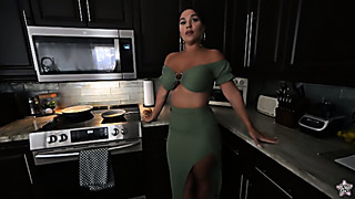 Latina Stepmom Big Tits POV Blowjob Ends in Cum Blast!