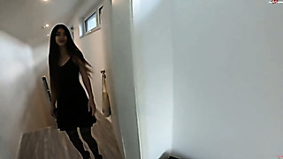 Tiny Asian Kim Rose Destroyed by Mover's Huge Dick!