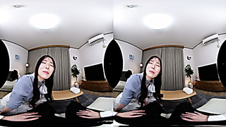 Japanese Uniform Slut Devours Cock in VR POV Blowjob!